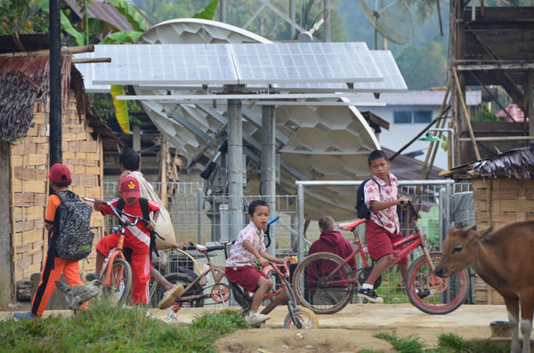 A solar powered base station in Indonesia A solar powered base station in Indonesia